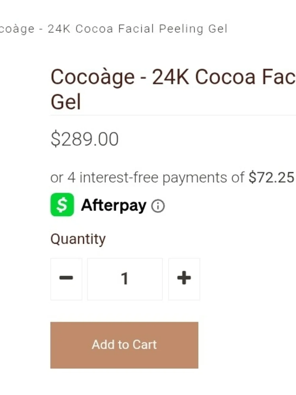 Cocoâge 24K Cocoa Facial Peeling Gel – Cream/Gold